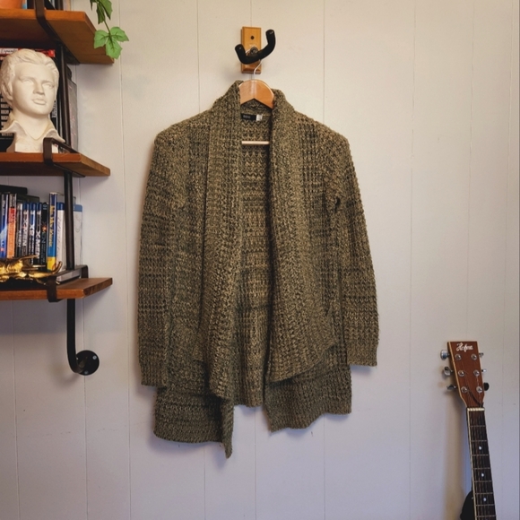 Urban Outfitters BDG Cozy Green Open Front Cardigan Sweater Boho Loungew… - Picture 5 of 5